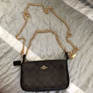 COACH Large Wristlet 19 Signature Brown